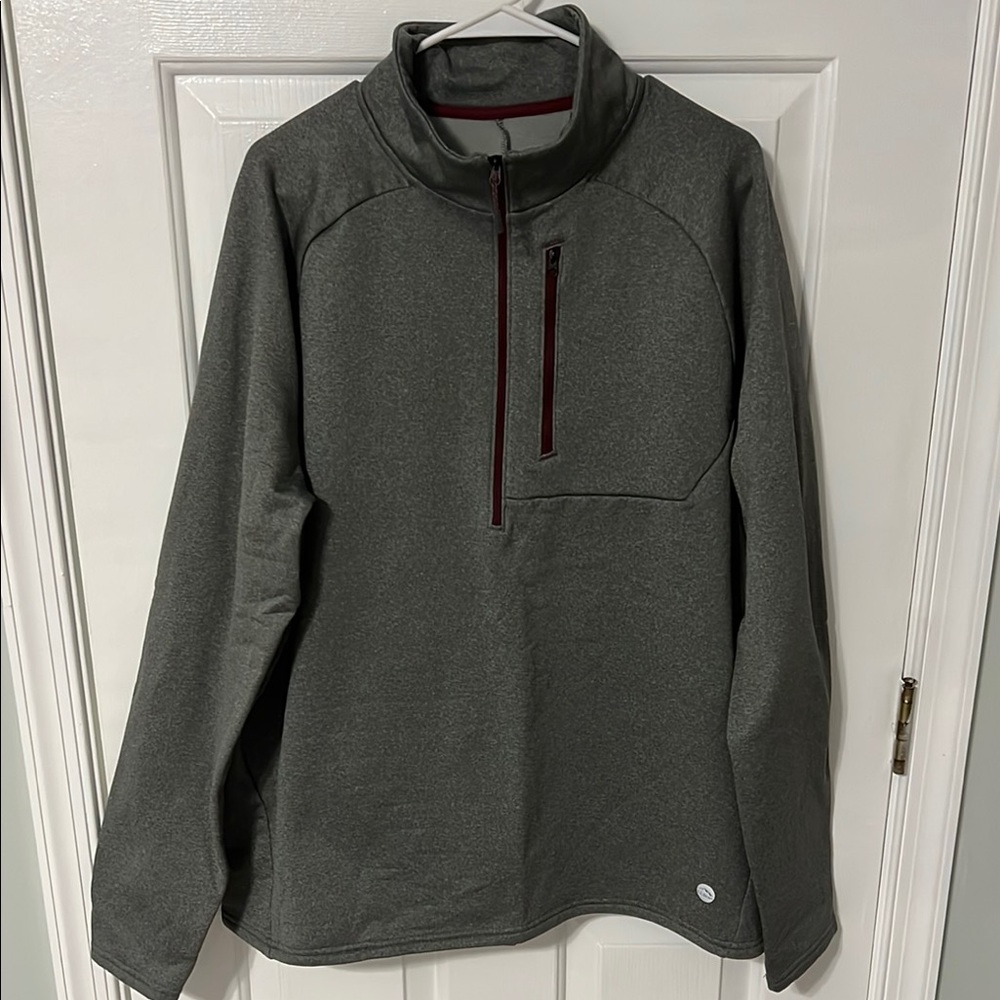 L.L. Bean Gray/maroon quarter-zip